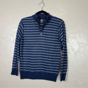 5 for $30 Street rules boy long sleeve 3/4 zip super soft navy blue gray striped